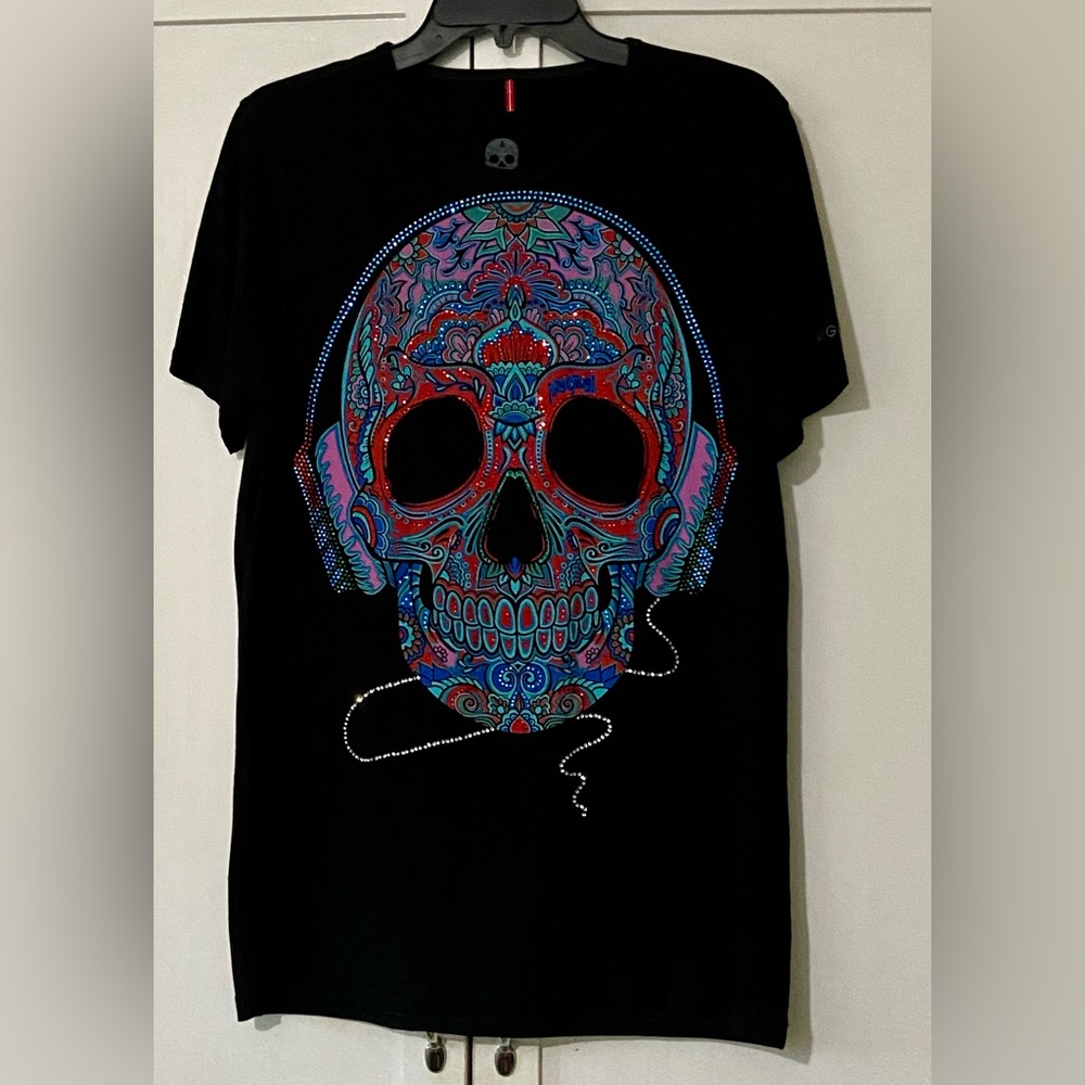 Ay Guey Mexican Handcrafted Skull Studded Tee